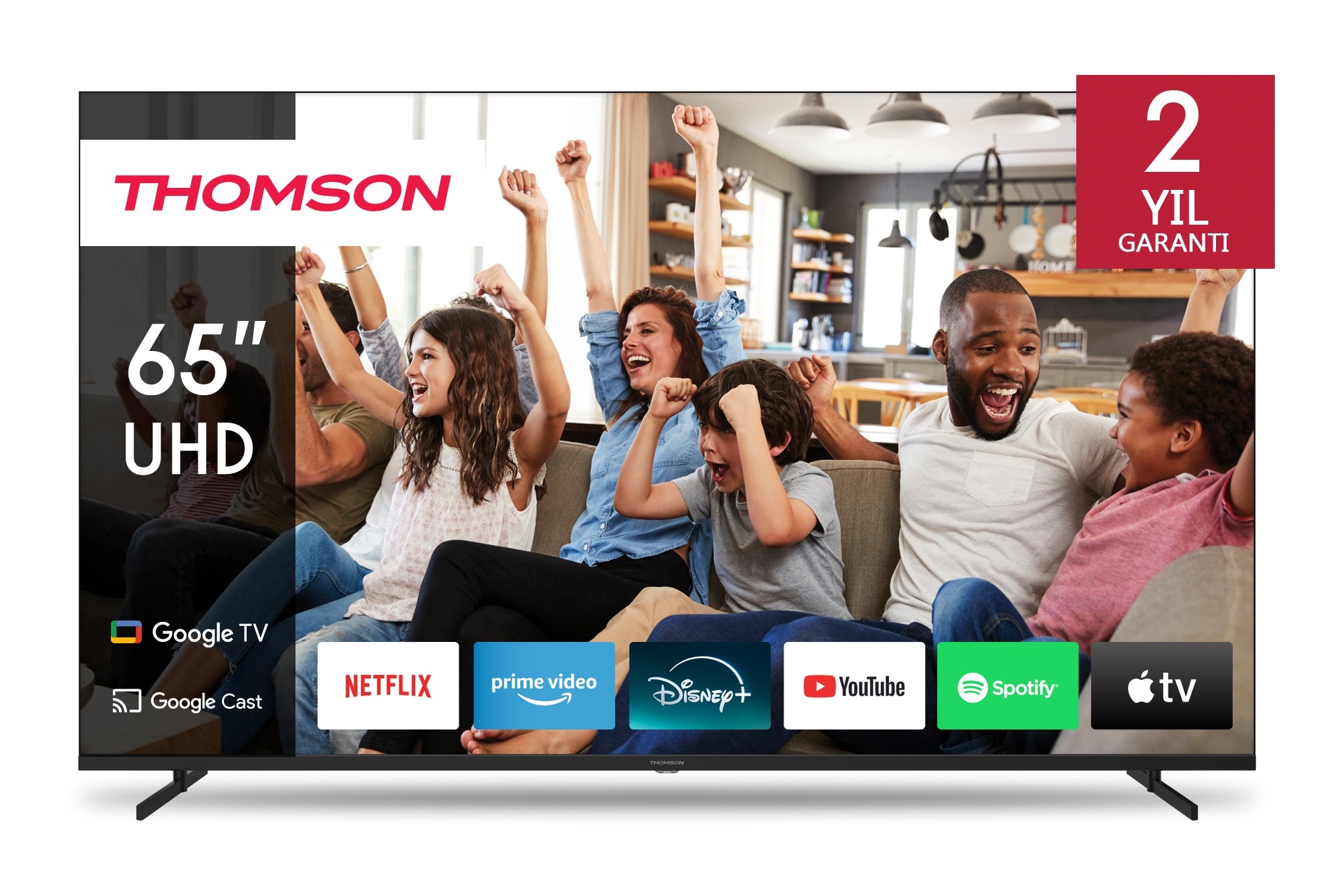 65" Google UHD TV Side Feet